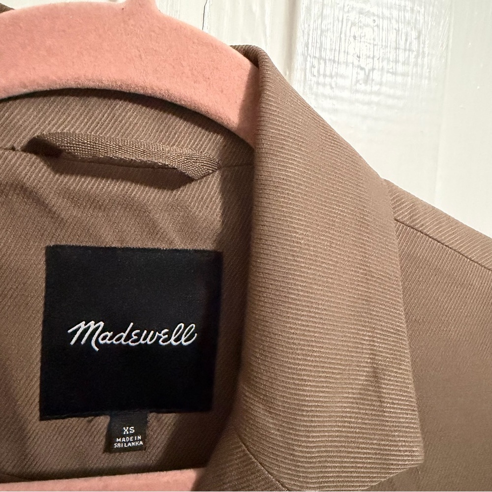 Madewell Drapeweave Caldwell Double Breasted Blazer Castle Rock Brown XS - Picture 3 of 9